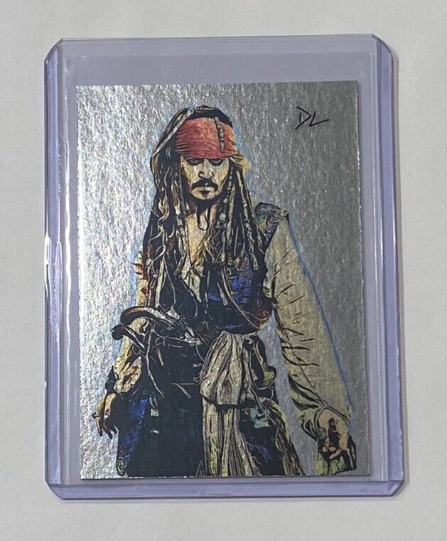 Captain Jack Sparrow Platinum Plated Artist Signed Johnny Depp Trading Card 1/1