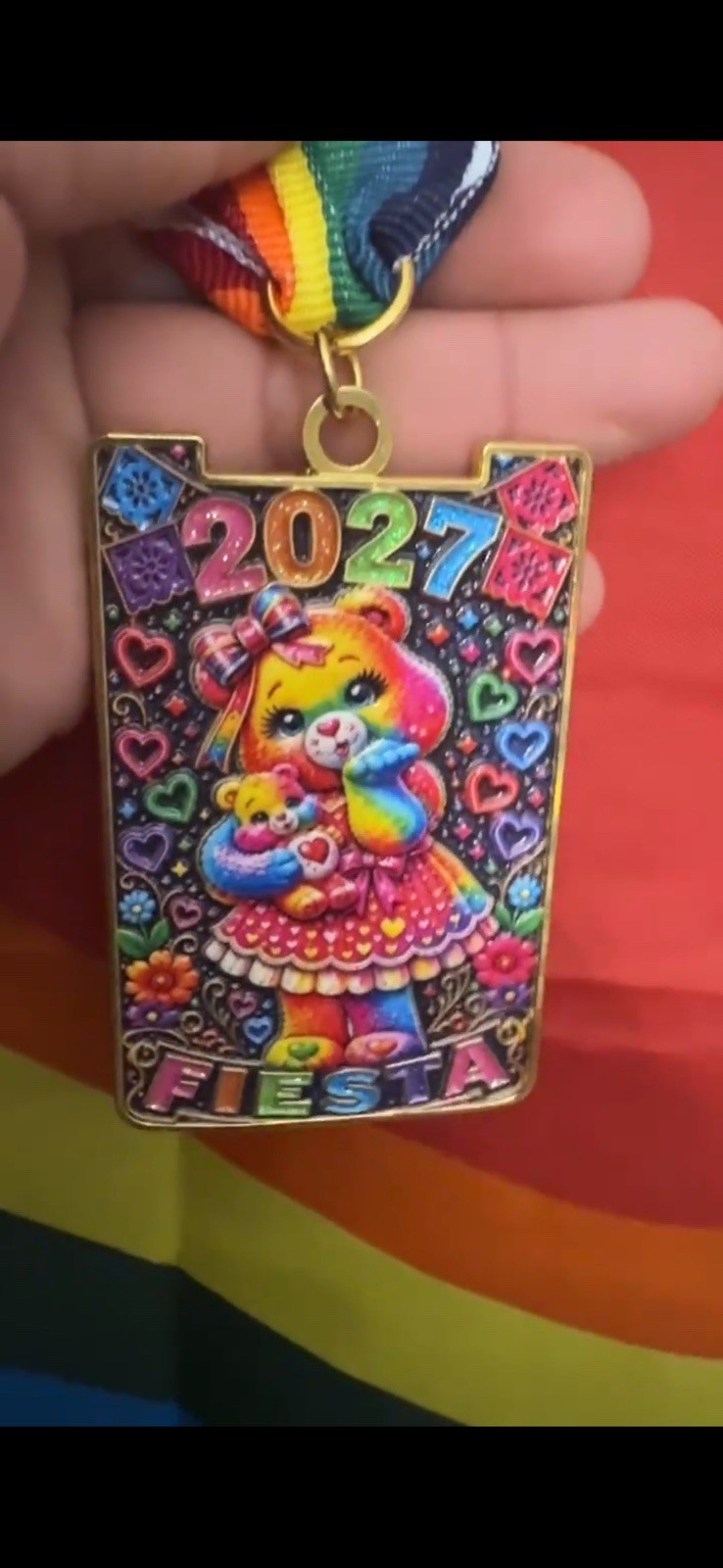 Lisa Frank Care Bear Fiesta Medal 2027 Limited Edition Rainbow Bear Lisa Frank Care Bear Fiesta Medal 2027 Limited Edition Rainbow Bear
