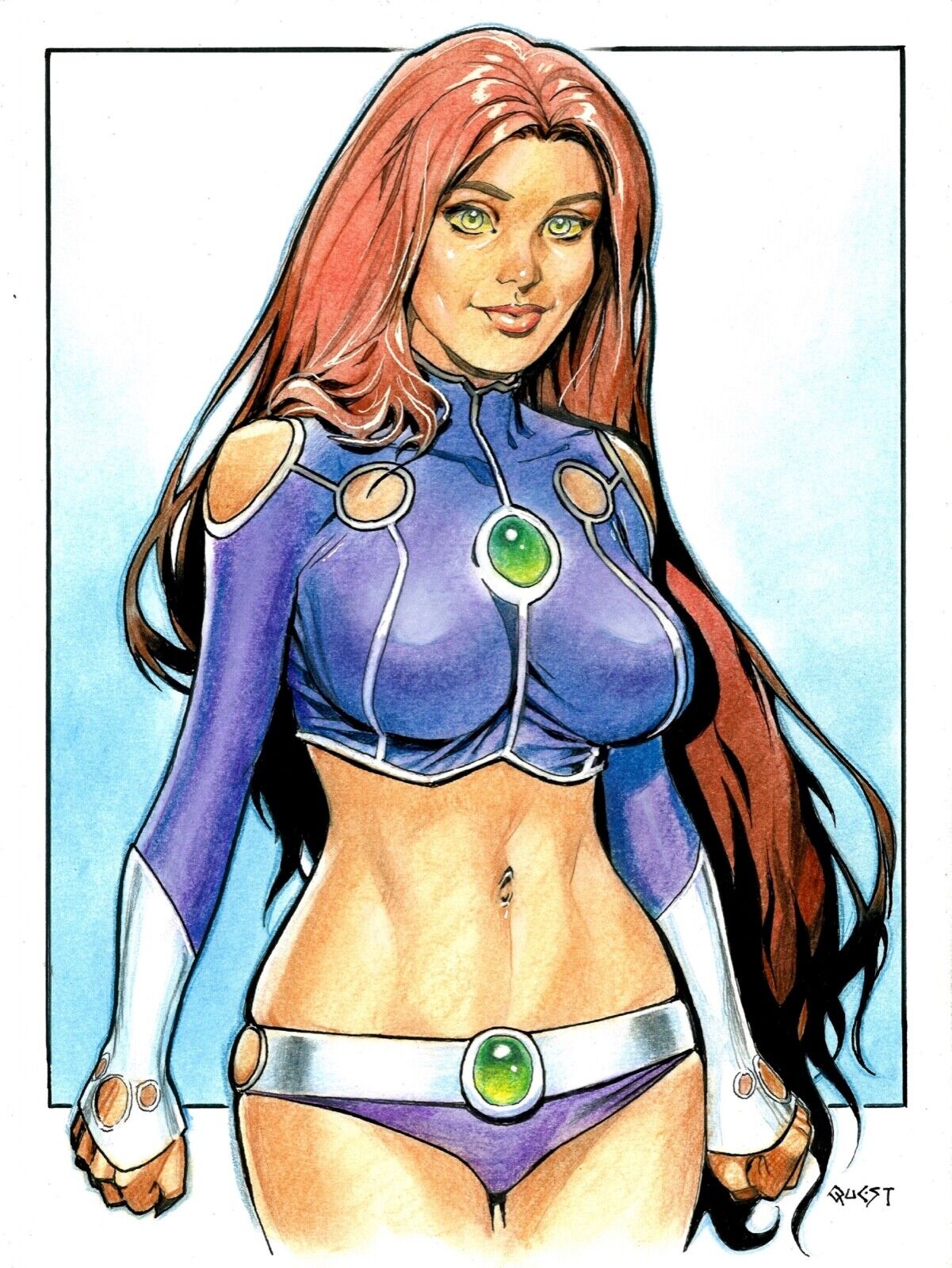 QUEST STARFIRE Original Art Sketch Illustration Teen Titans Color