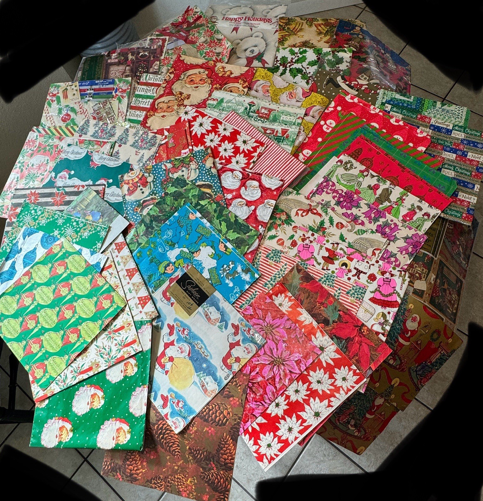 HUGE Lot of Vintage Christmas Wrapping Paper Crafting 4 lbs. & Cut Outs READ HUGE Lot of Vintage Christmas Wrapping Paper Crafting 4 lbs. & Cut Outs READ