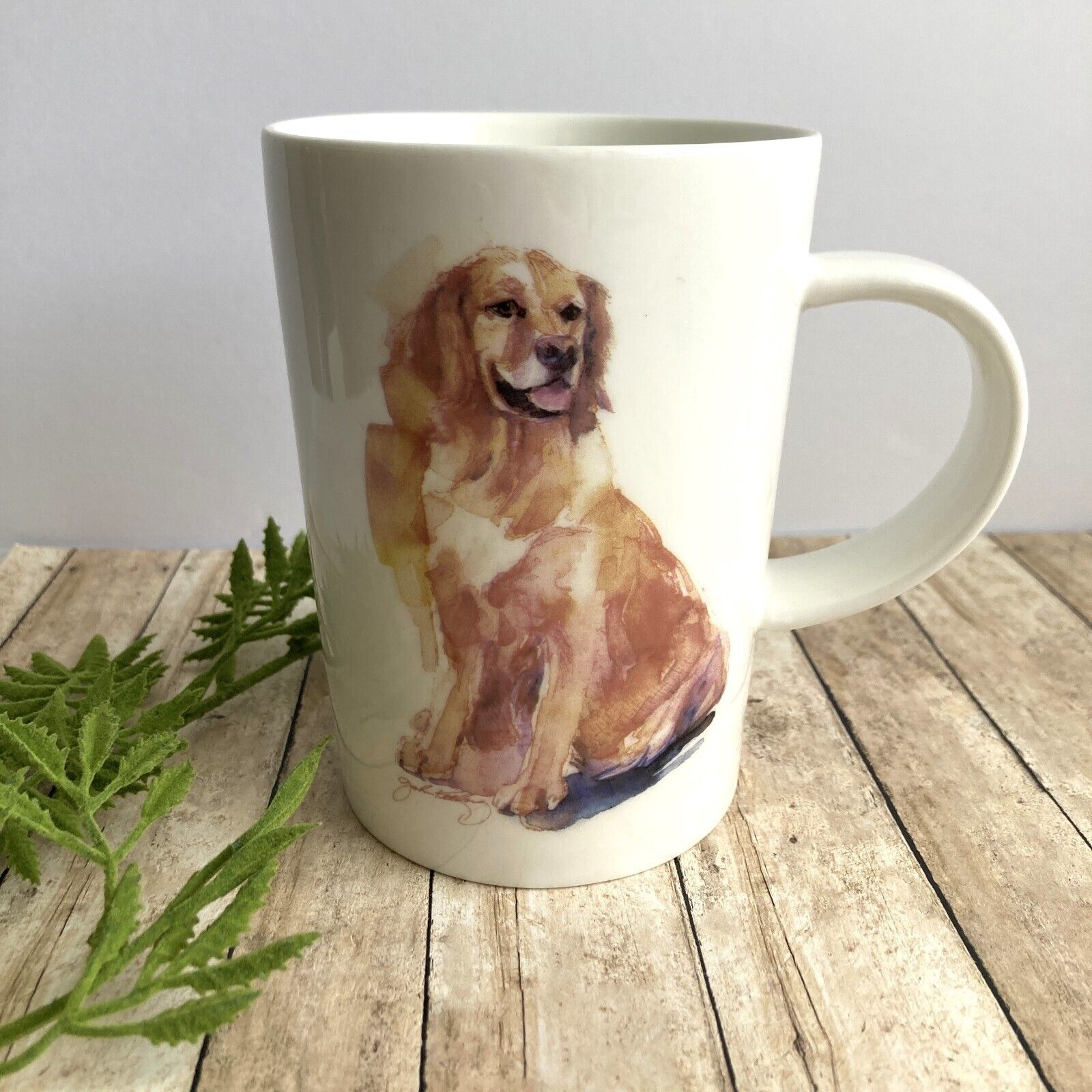 Hallmark Mug Dog Golden Retriever Ceramic Watercolor by artist John Keeling