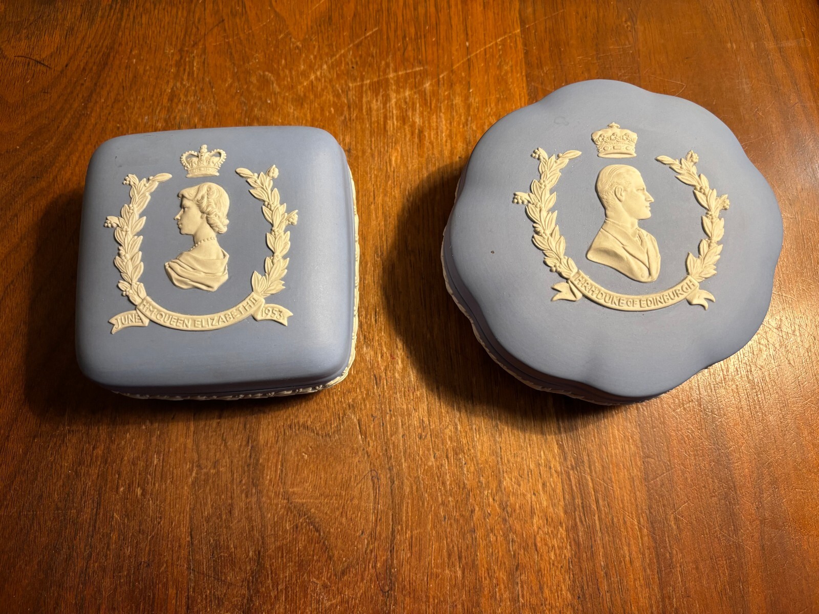Original 1953 Queen Elizabeth II & Prince Philip set coronation boxes Original 1953 Queen Elizabeth II & Prince Philip set coronation boxes