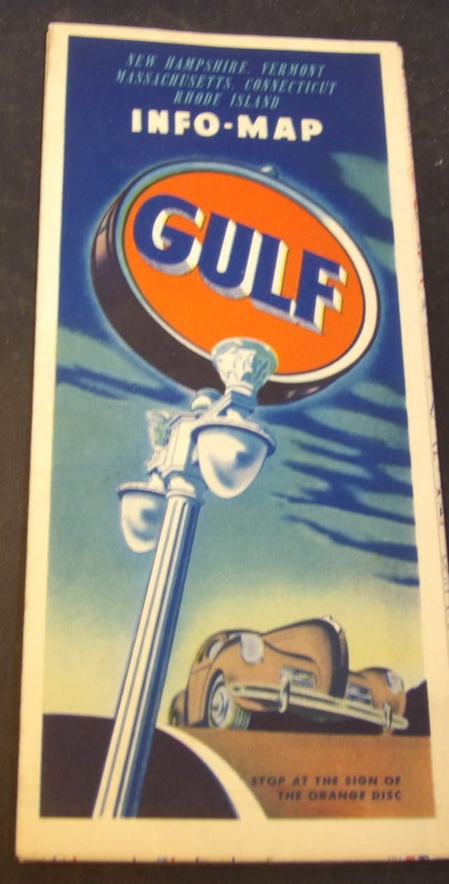 1954 Gulf Road Map of New Hampshire Vermont Massachusetts Connecticut +more 1954 Gulf Road Map of New Hampshire Vermont Massachusetts Connecticut +more