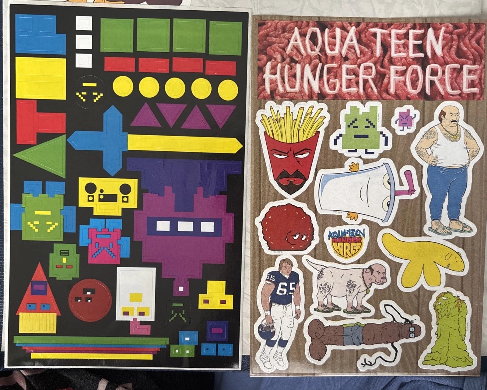 AQUA TEEN HUNGER FORCE STICKER sheets Adult Swim Cartoon Network Promo RARE AQUA TEEN HUNGER FORCE STICKER sheets Adult Swim Cartoon Network Promo RARE