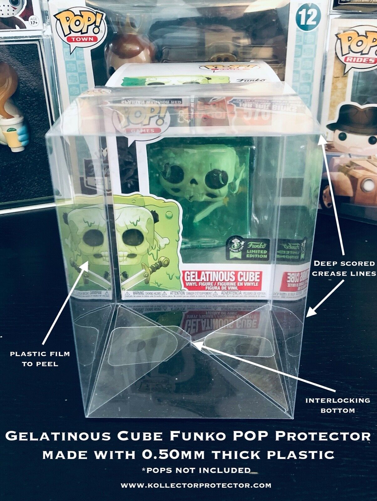 1 UV & SCRATCH RESISTANT Protector for Gelatinous Cube Funko POP Protector .50mm