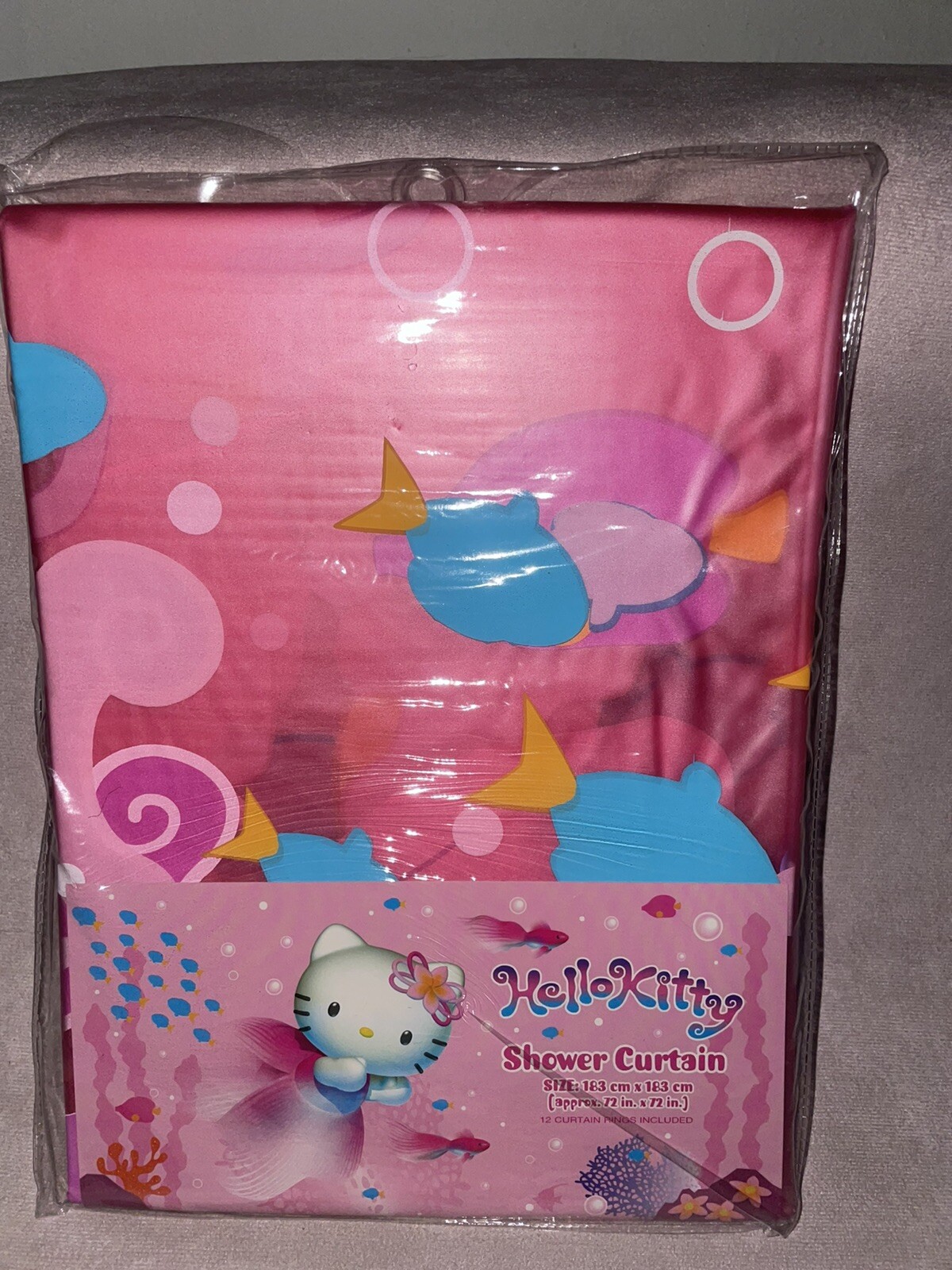 Vintage Sanrio 2002 Hello Kitty Mermaid Shower/bathroom Curtain & Rings. Vintage Sanrio 2002 Hello Kitty Mermaid Shower/bathroom Curtain & Rings.