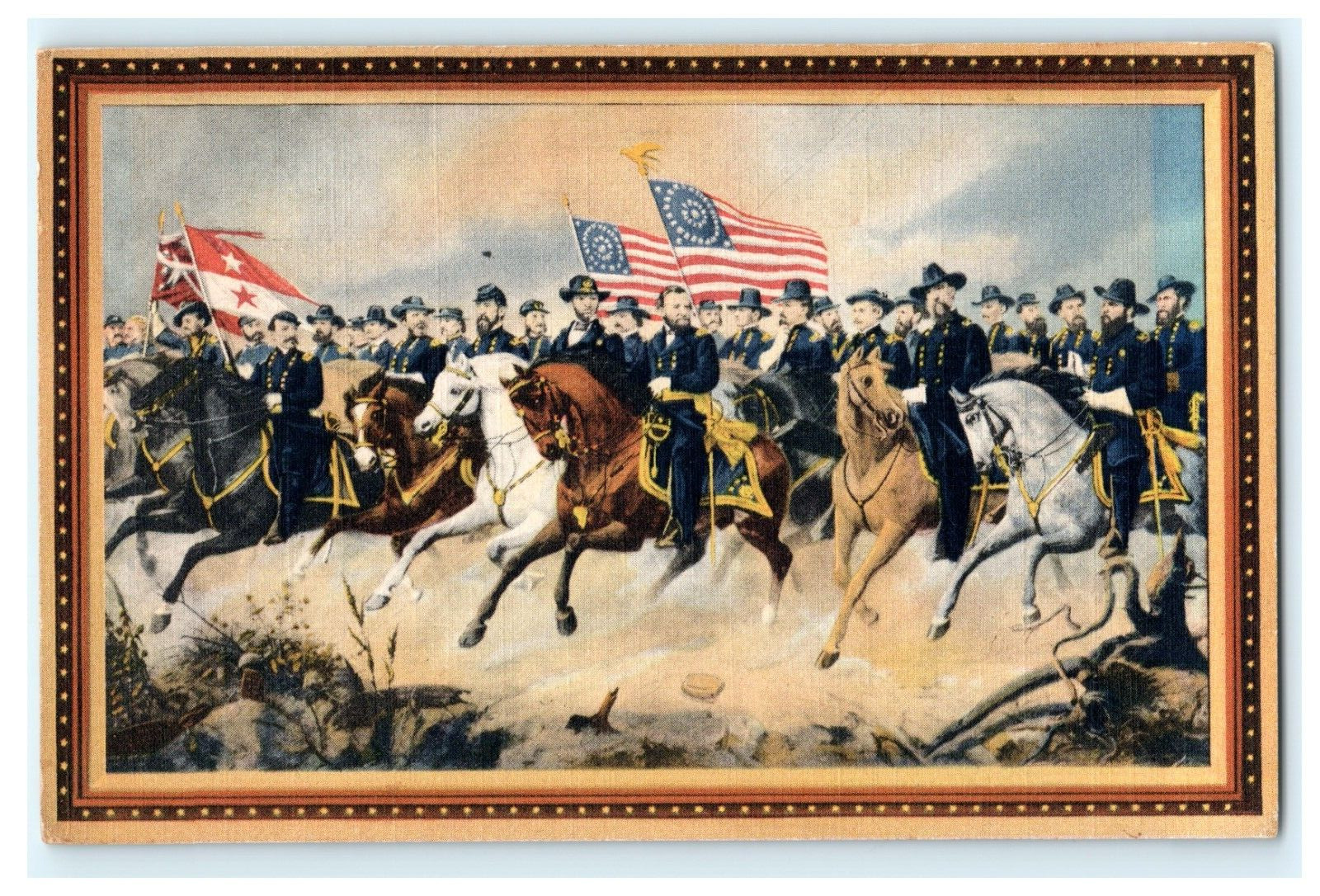 Grant and His Generals Linen Ole Peter Balling Painting Civil War Grant and His Generals Linen Ole Peter Balling Painting Civil War