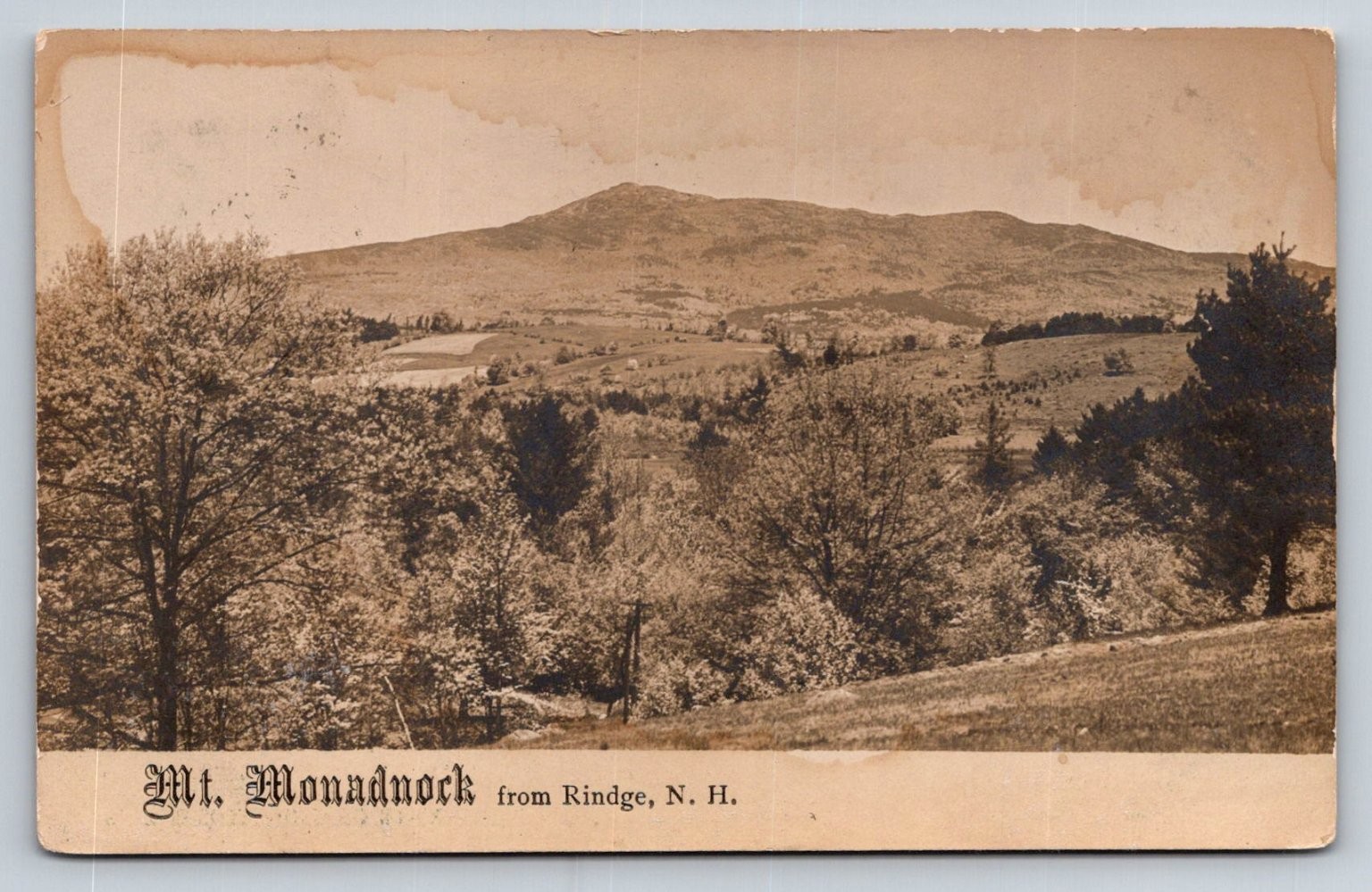 Vintage RPPC Mt. Monadnock from Rindge NH 1908 Postcard Vintage RPPC Mt. Monadnock from Rindge NH 1908 Postcard