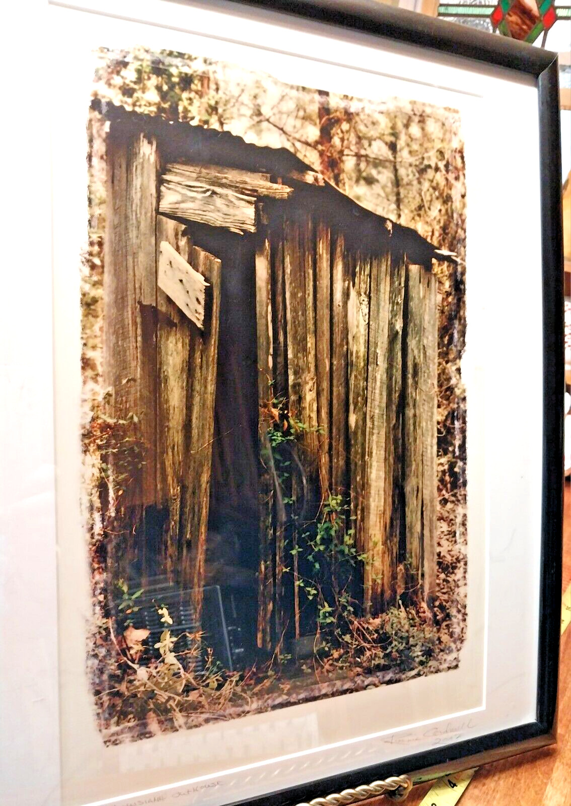 Framed Photograph Louisiana Distressed Outhouse Signed by Artist  1/50  Edition