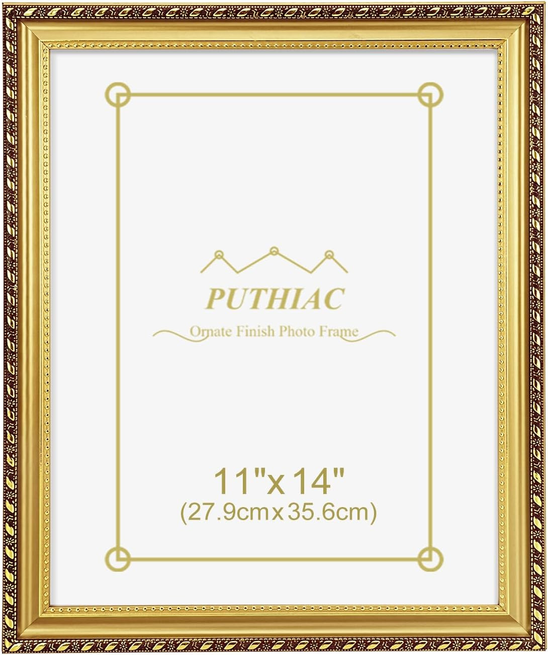 Puthiac 11X14 Gold Picture Frame, Vintage Ornate Decorative Photo Frame, Tableto
