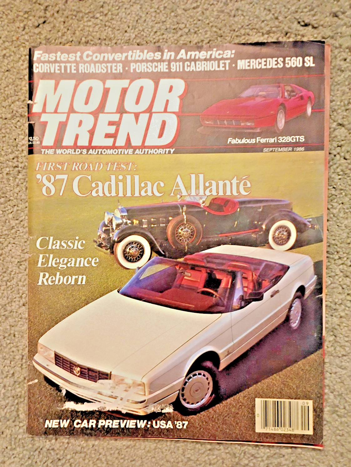 1986 Motor Trend Magazine. Sept.Issue, features First Allante Road Test Original 1986 Motor Trend Magazine. Sept.Issue, features First Allante Road Test Original