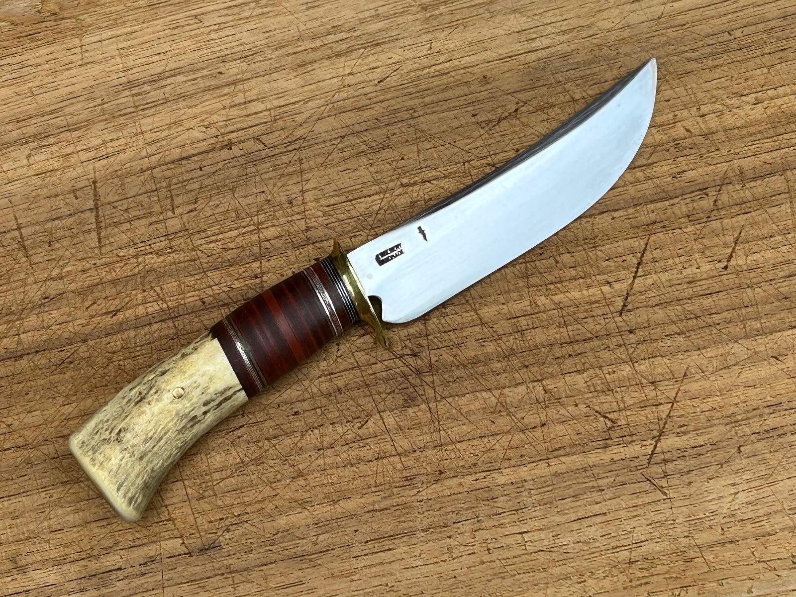 JOE HOLBERT CUSTOM MADE SCAGEL STYLE KNIFE, 9 1/2" OAL, 5" BLADE, STAG
