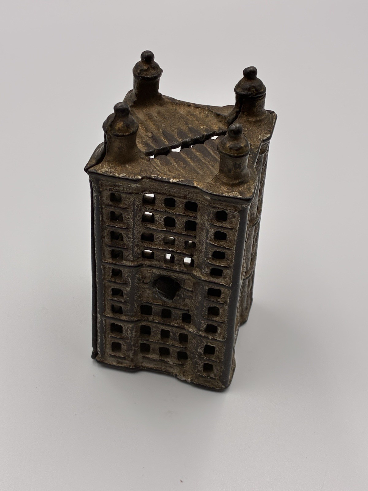 Antique A.C. William Cast Iron Skyscraper Still Coin Bank c. 1910’s Antique A.C. William Cast Iron Skyscraper Still Coin Bank c. 1910’s