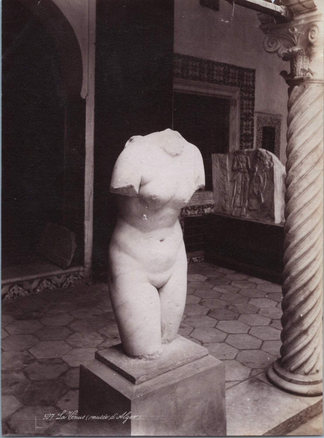 Algeria, Algiers, the Museum, Sculpture of Venus, Vintage Print, ca.1880 Print came Algeria, Algiers, the Museum, Sculpture of Venus, Vintage Print, ca.1880 Print came