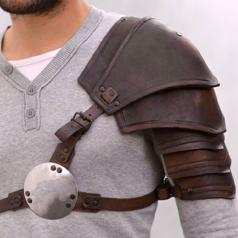 Medieval  Single Shoulder Armor PU Leather Gladiator Knight Pauldrons