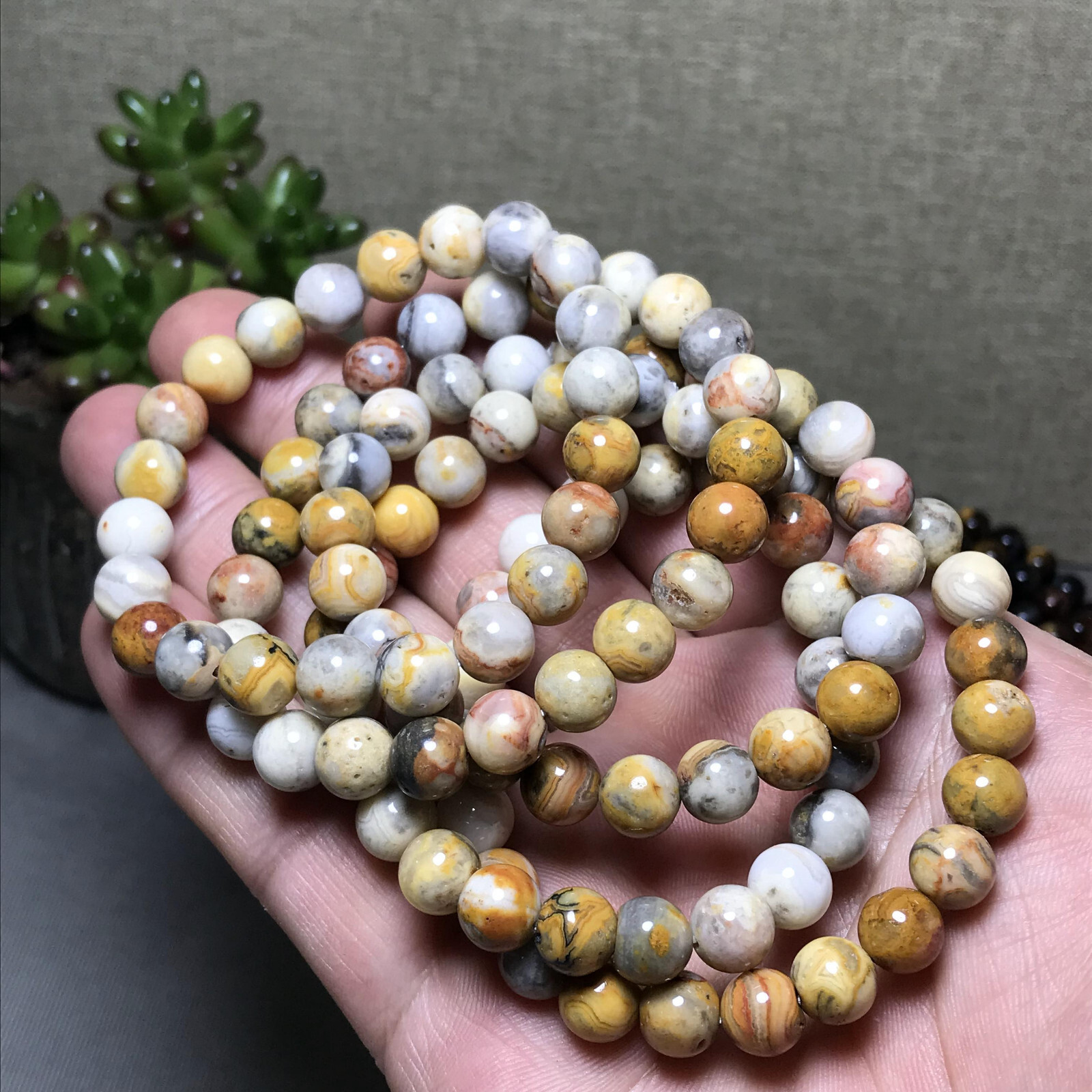 10Pcs Wholesal Natural Crazy agate bracelets Crystal ball sphere 8mm 10Pcs Wholesal Natural Crazy agate bracelets Crystal ball sphere 8mm