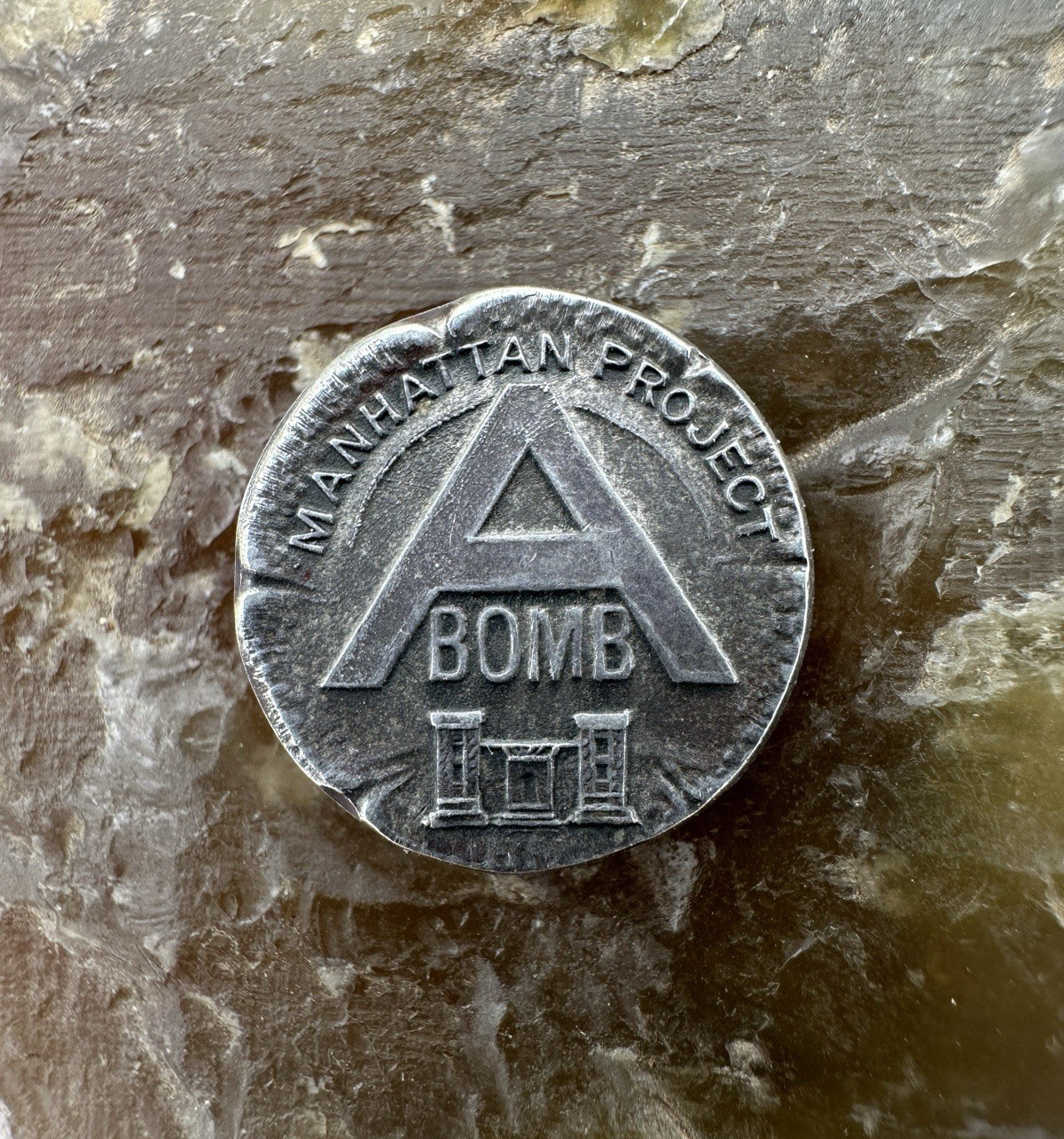 Rare Original WW2 US Manhattan Project ATOMIC BOMB Worker's Lapel Pin Sterling Rare Original WW2 US Manhattan Project ATOMIC BOMB Worker's Lapel Pin Sterling