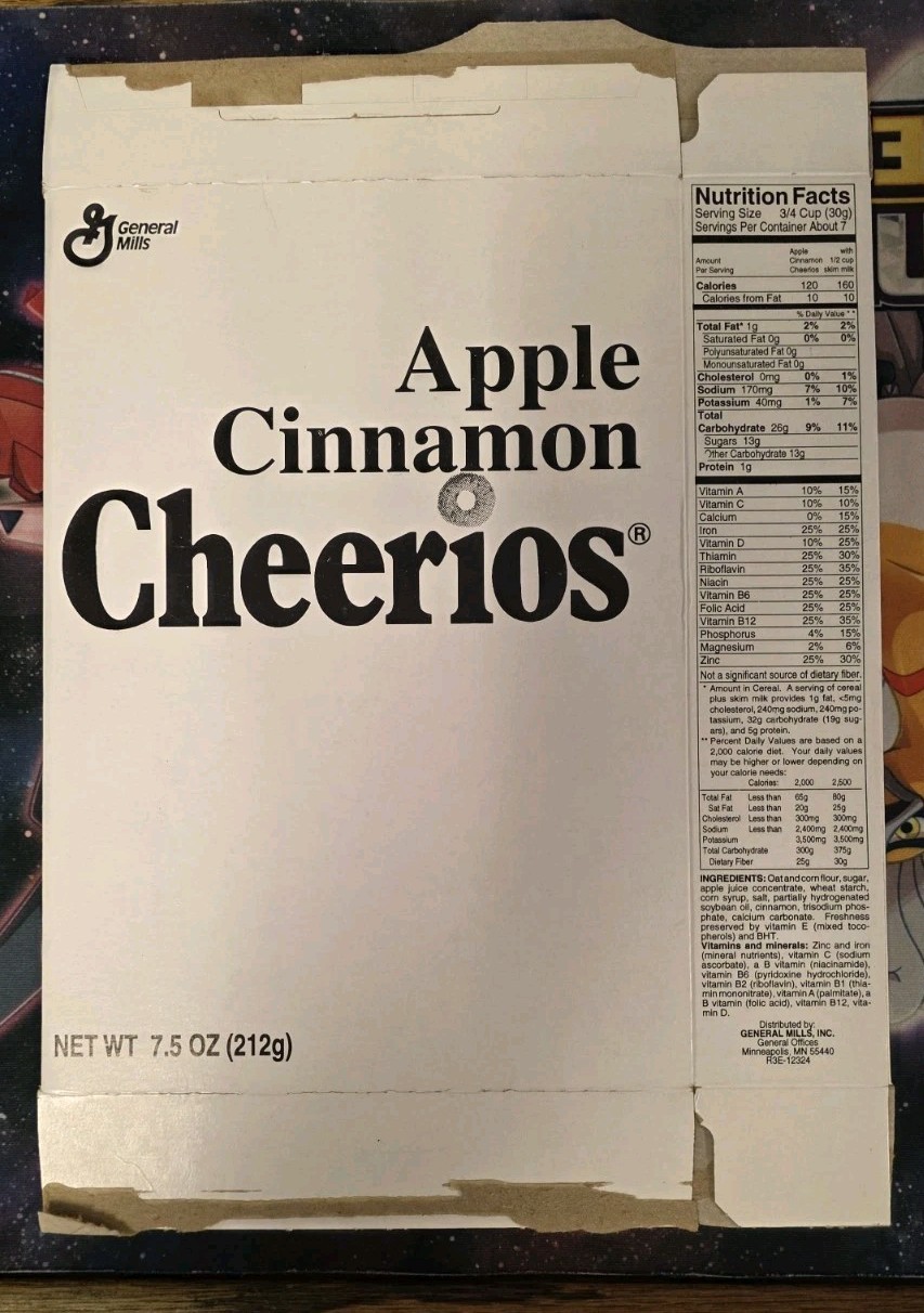 EXTREMELY RARE Apple Cinnamon Cheerios TEST Box "Test Second 423" EXTREMELY RARE Apple Cinnamon Cheerios TEST Box "Test Second 423"