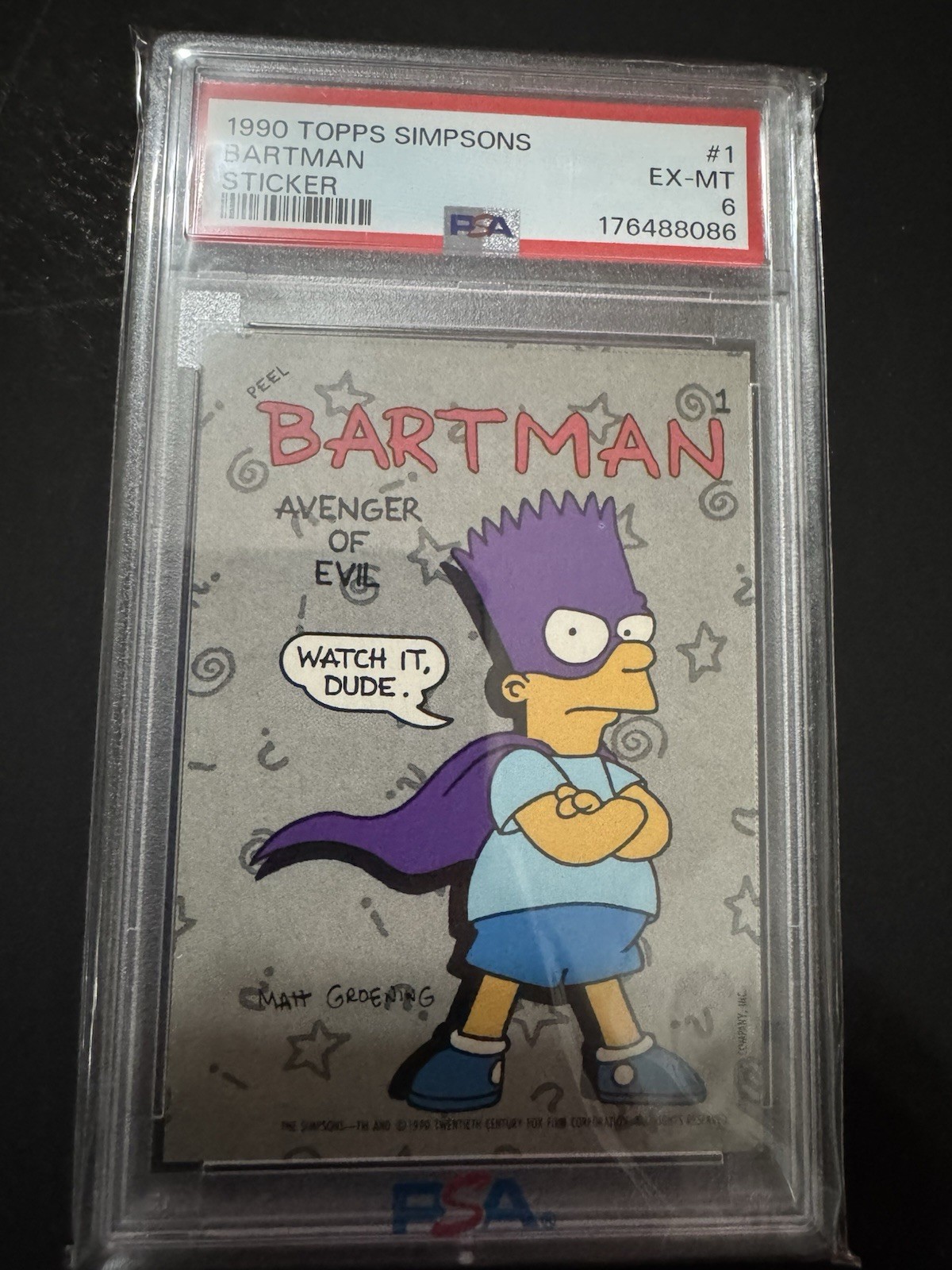 1990 Topps The Simpsons Series 1 BARTMAN #1 PSA 6 MASTER SET π― Complete 1990 Topps The Simpsons Series 1 BARTMAN #1 PSA 6 MASTER SET π― Complete