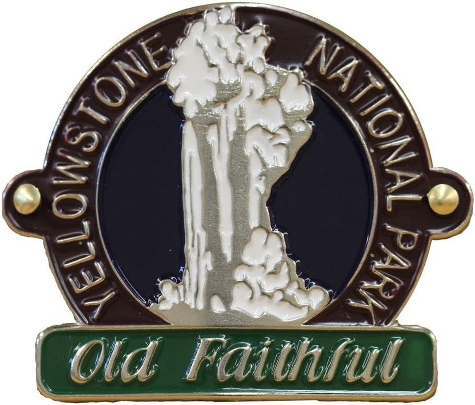 Yellowstone National Park - Old Faithful - Hiking Stick Medallion Yellowstone National Park - Old Faithful - Hiking Stick Medallion