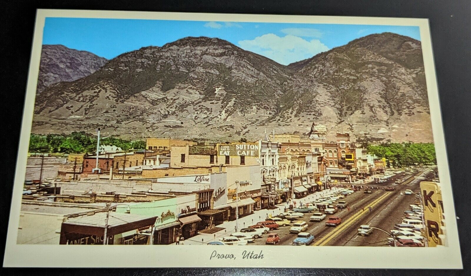 Vnt Postcard Provo Utah Center Street 1960\'s Curtiechcolor 3D Natural Color 