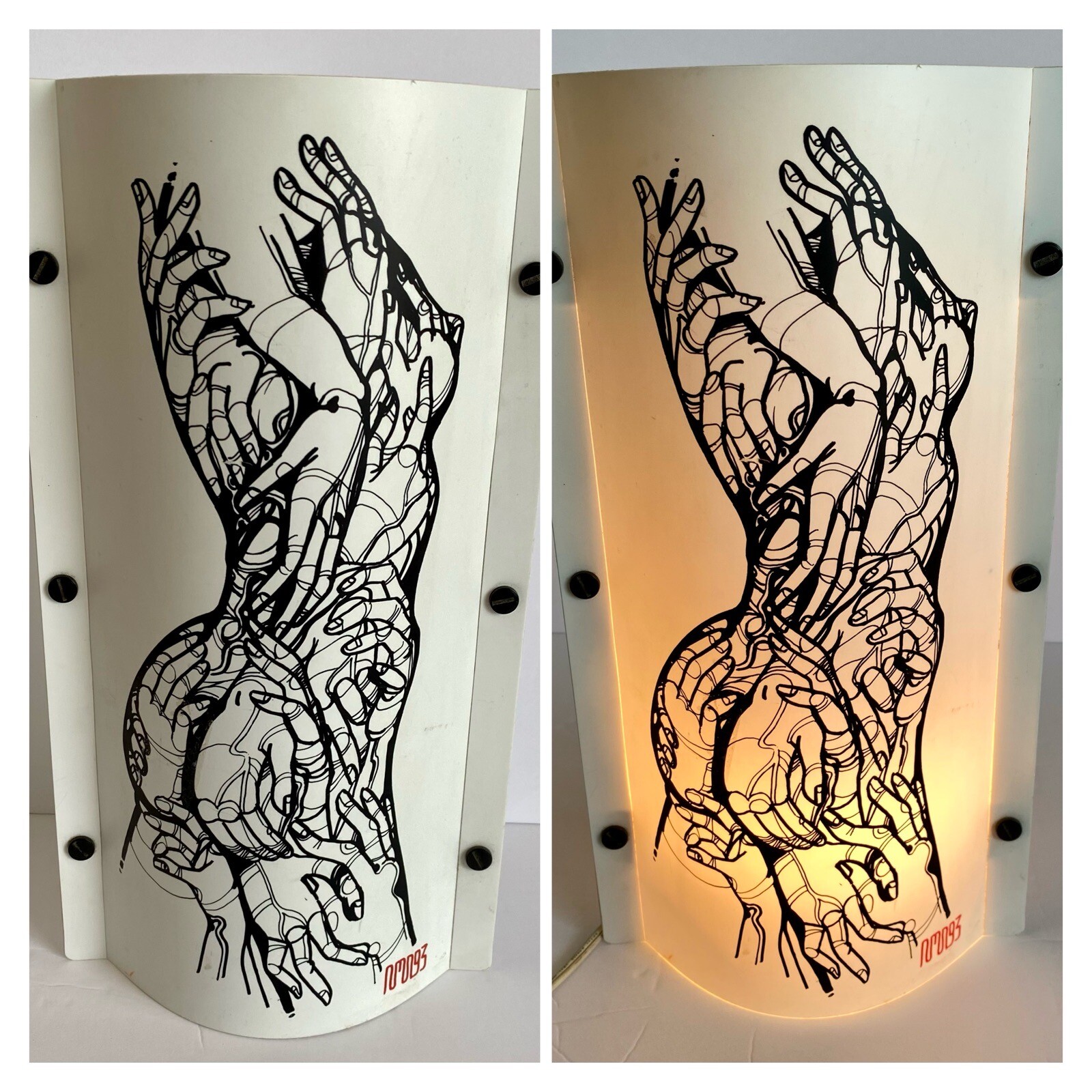 Vintage 1990s SECRET LOVER Table SLAMP by Samuel Parker/Artist: Marchetti H15.0”