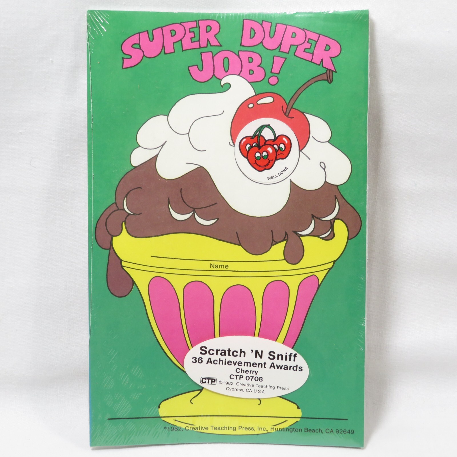 Vintage 1980s Scratch and Sniff Awards Stickers Cherry Sealed Pack CTP 0708