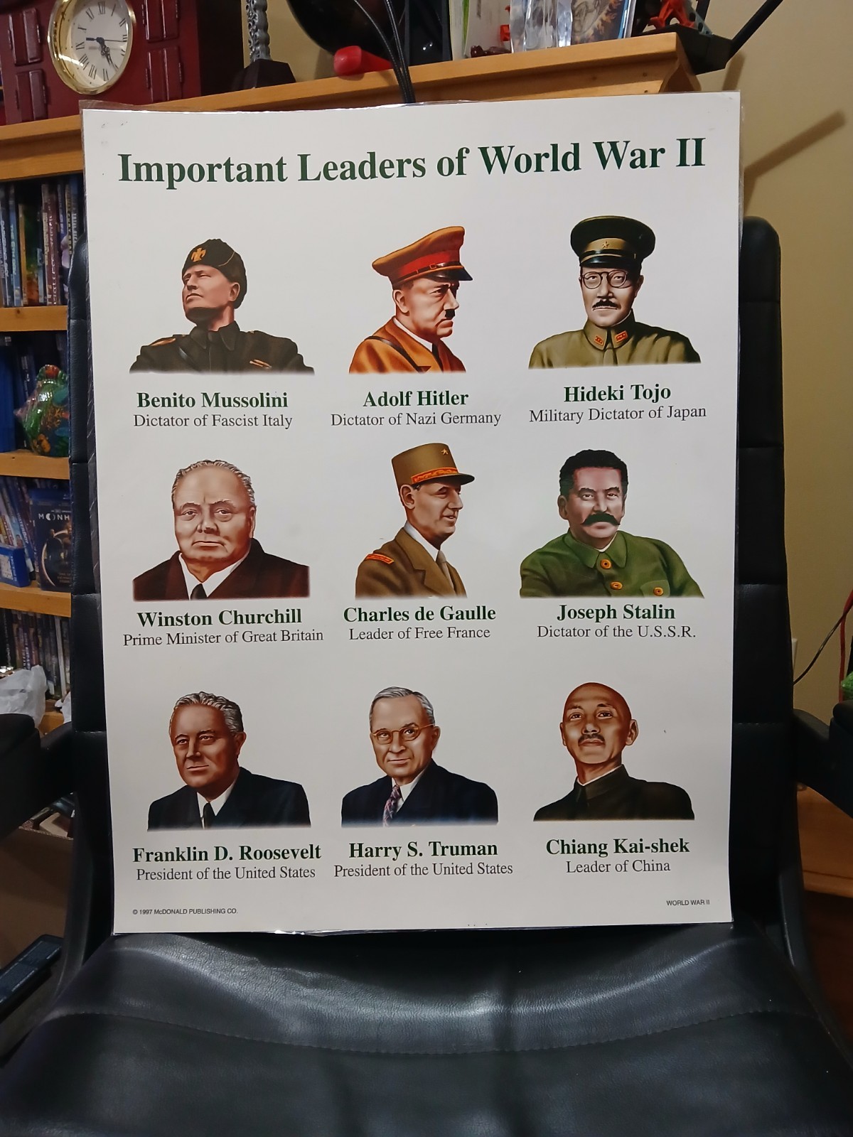 22"×17" Laminated Poster Of Important World War 2 Leaders 22"×17" Laminated Poster Of Important World War 2 Leaders