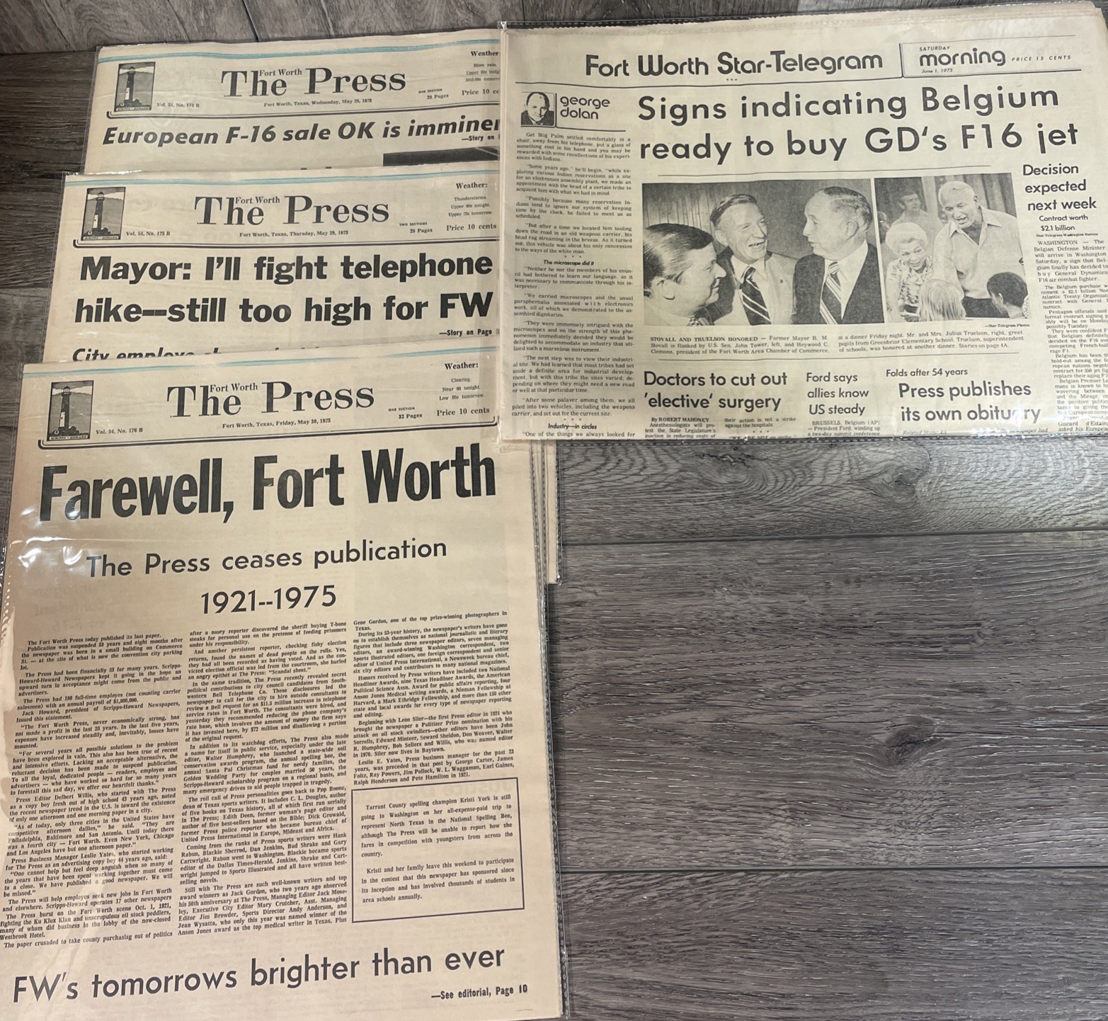 1975 Fort Worth Press Newspaper Lot (4) FINAL ISSUES Star-Telegram Obituary 1975 Fort Worth Press Newspaper Lot (4) FINAL ISSUES Star-Telegram Obituary