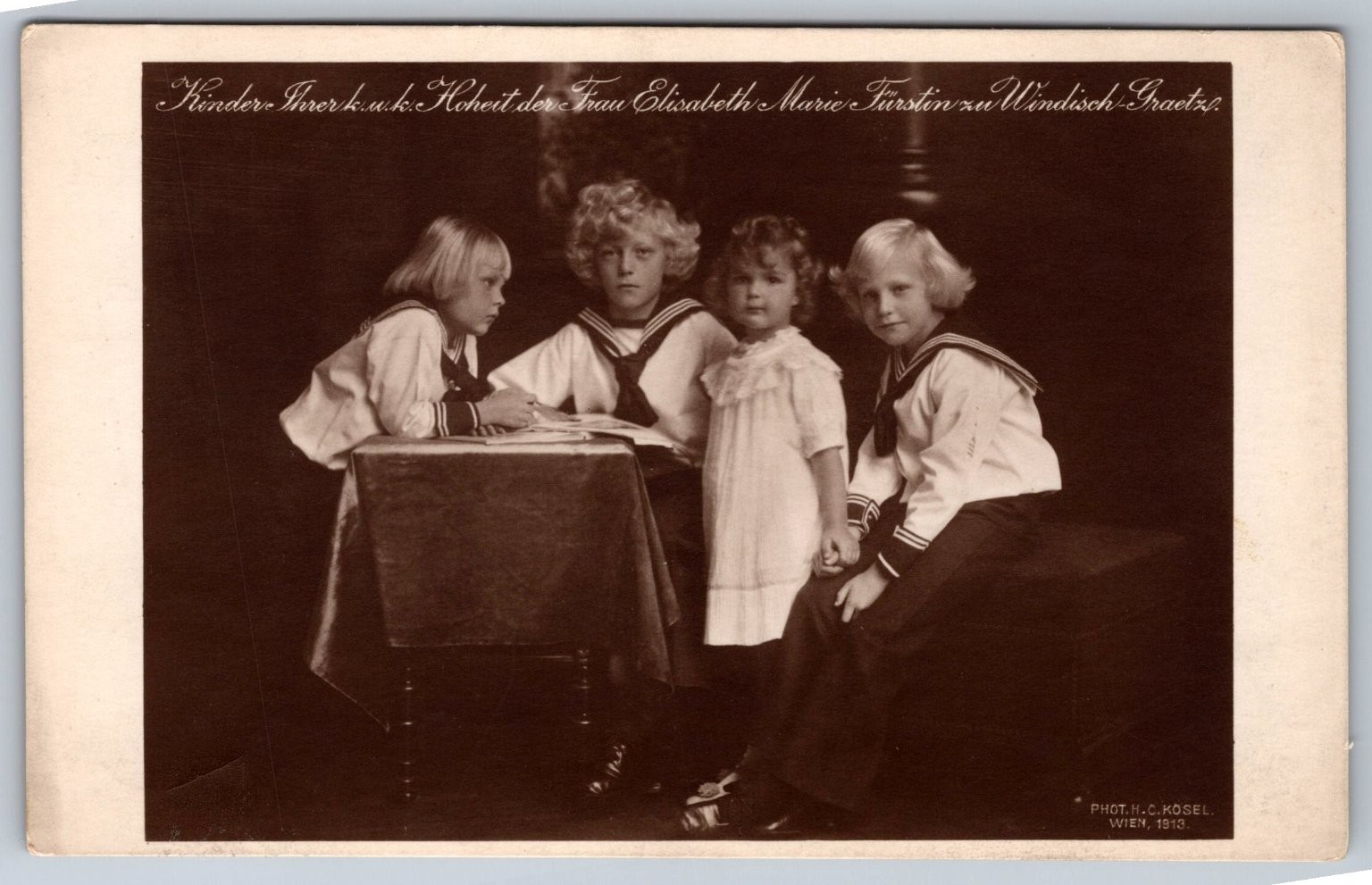 1913 RPPC Princess Elisabeth Marie Windisch-Grätz Children Vienna Royal Postcard 1913 RPPC Princess Elisabeth Marie Windisch-Grätz Children Vienna Royal Postcard