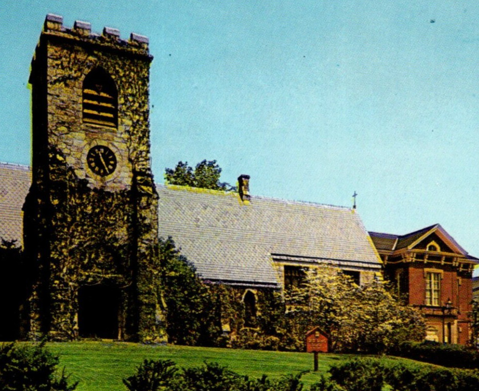 * VTG Postcard St Marks Episcopal Church Southborough Town Hall MA c1964