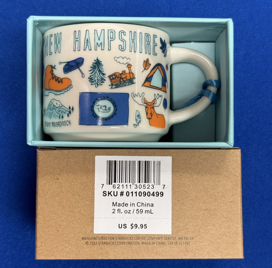 Starbucks Coffee Been There Series Ornament New Hampshire NH 2oz NIB with tag Starbucks Coffee Been There Series Ornament New Hampshire NH 2oz NIB with tag
