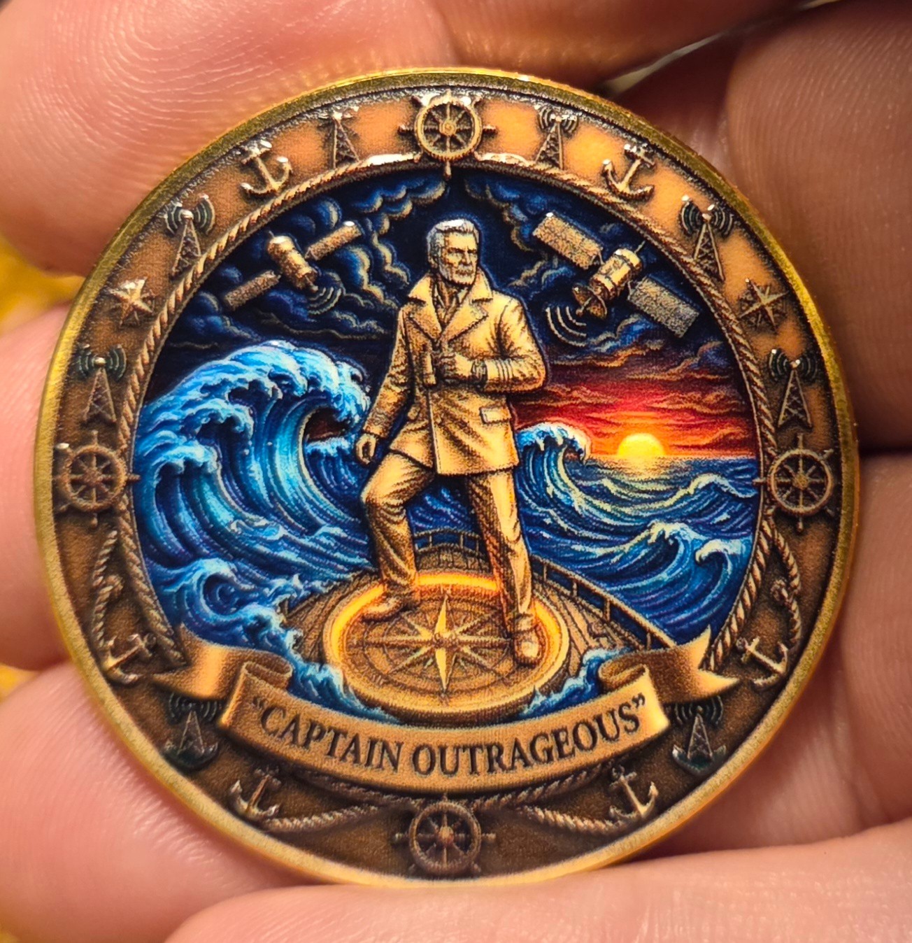 AMERICANA CHALLENGE COIN "TED TURNER" "CAPTAIN OUTRAGEOUS"