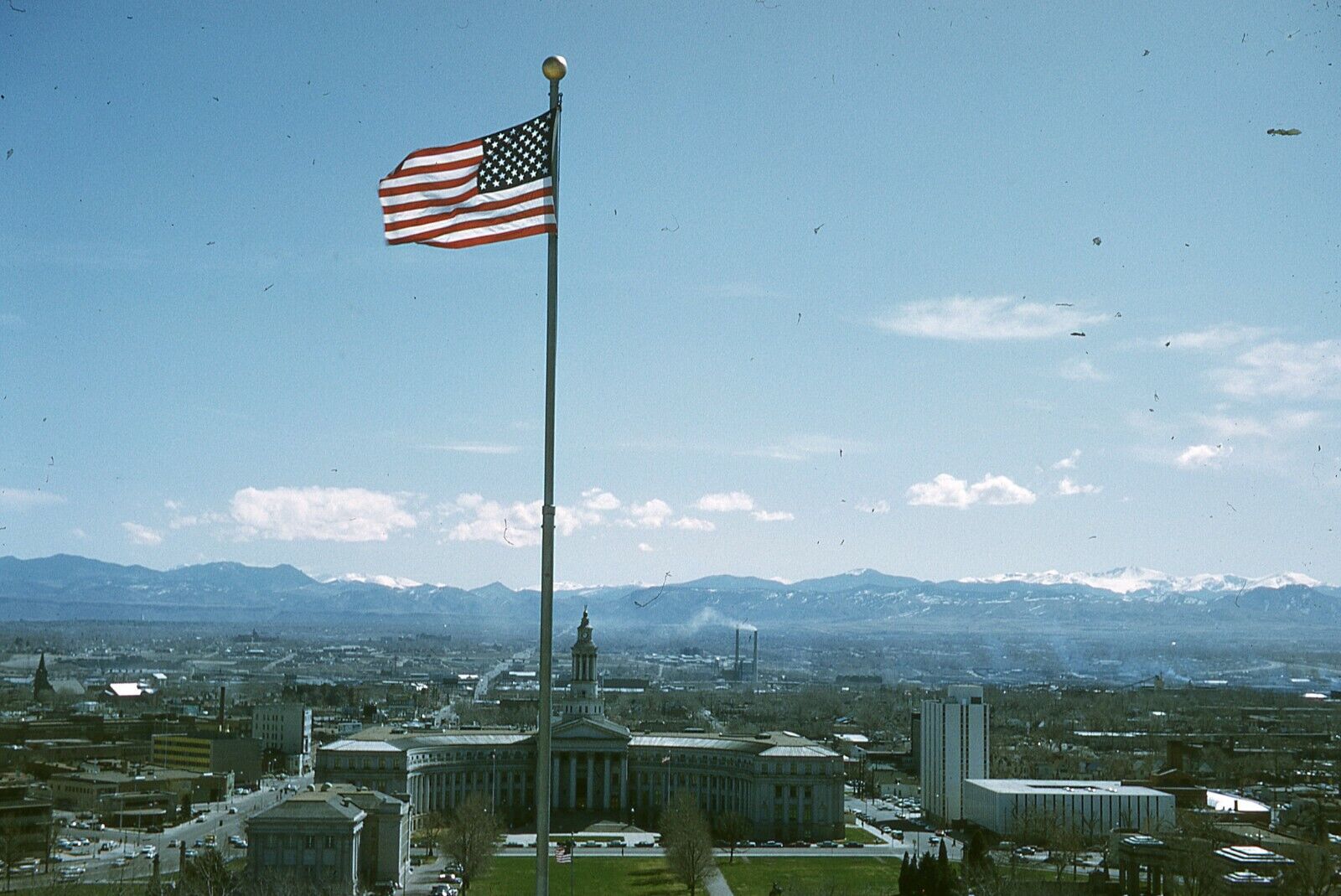 Vintage Photo Slide  Denver Colorado March 1965 Capitol Building Flag #16