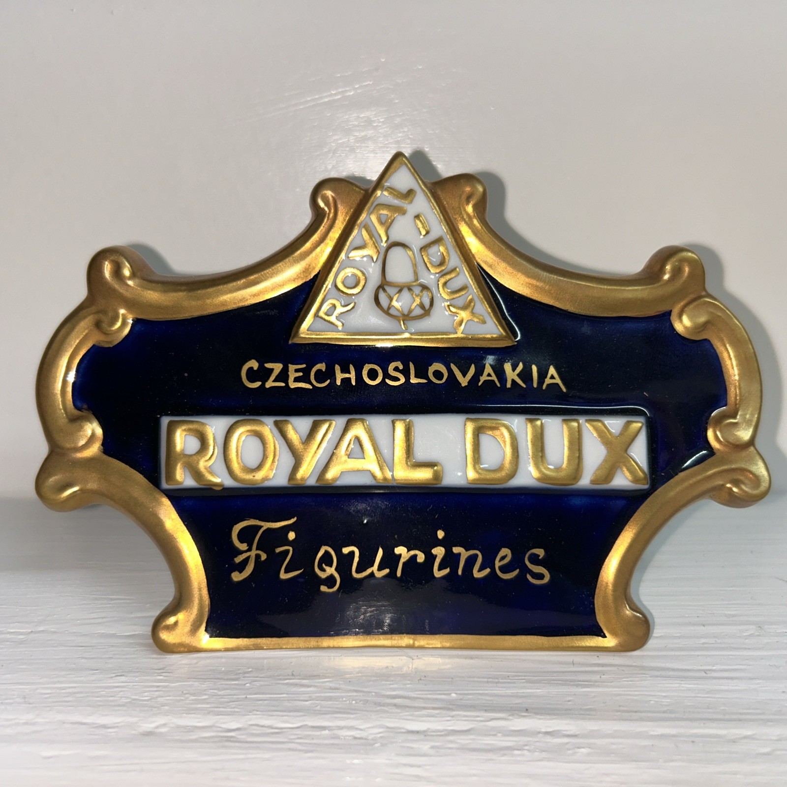 vintage Royal Dux porcelain retailer/dealer display sign