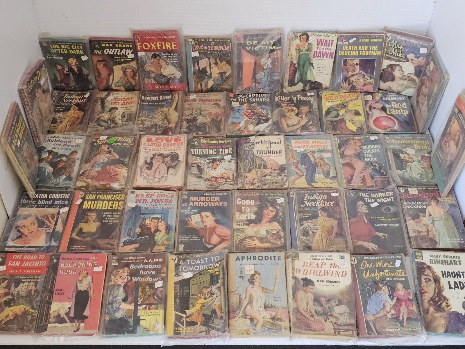 Lot of 44 Vintage 1940s-1950s Paperbacks Mystery Pulp Agatha Christie Bagged Lot of 44 Vintage 1940s-1950s Paperbacks Mystery Pulp Agatha Christie Bagged