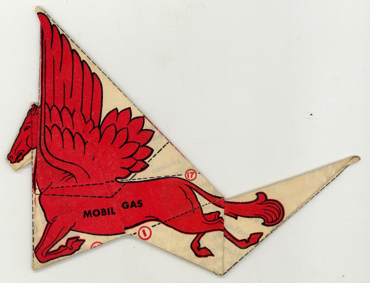 ANTIQUE "MOBIL GAS DIE-CUT PAPER PEGASUS SIGN" Gas Station Promo PREMIUM TOY