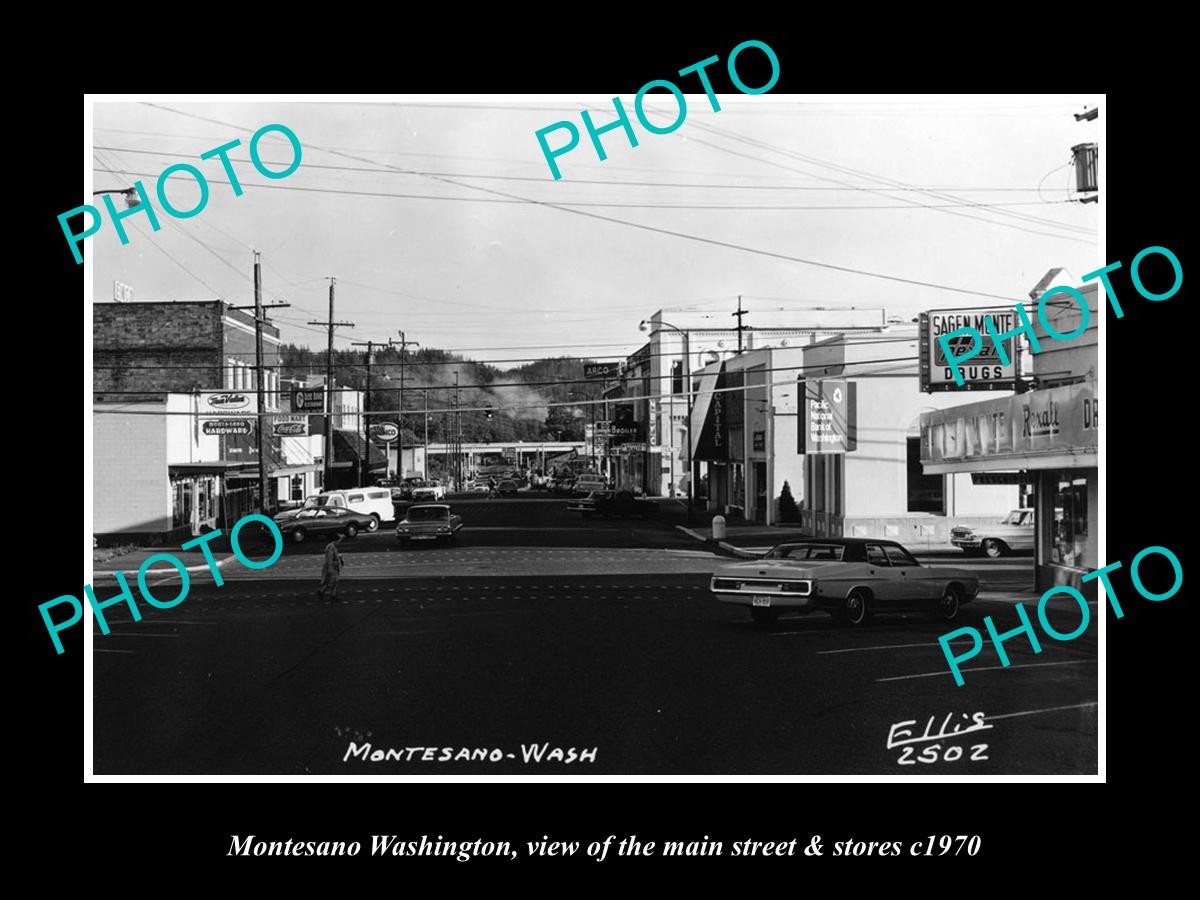 Montesano Washington The Main St & Stores c1970 Large Historic Old Photo