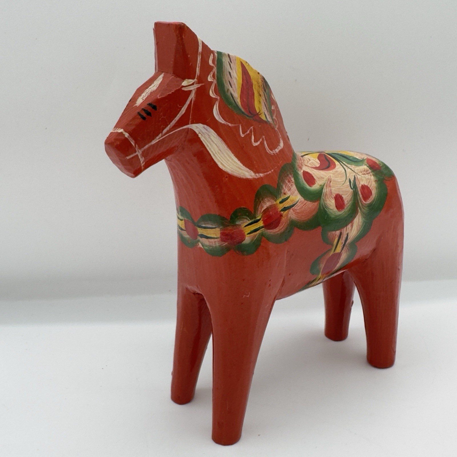 Vintage Style Swedish Dala Horse Red Hand Painted Wooden Folk Art Decor 5" Vintage Style Swedish Dala Horse Red Hand Painted Wooden Folk Art Decor 5"