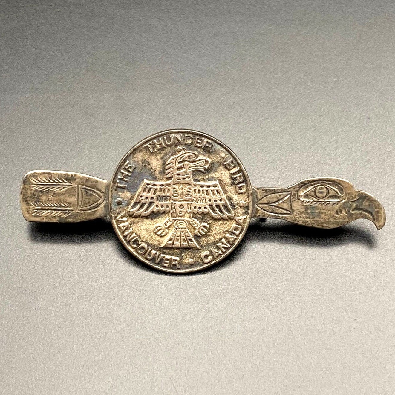 Vintage Northwest Native Tribal Thunderbird Sterling Silver Pin Brooch Vintage Northwest Native Tribal Thunderbird Sterling Silver Pin Brooch