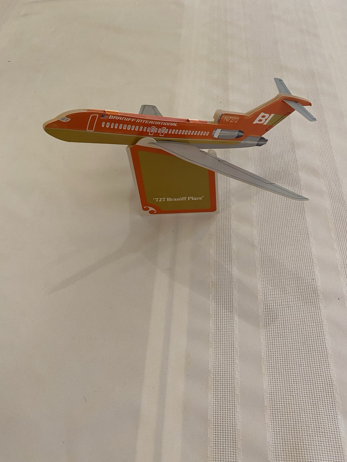 Vintage Braniff International Airways "727 Braniff Place" Die Cut Plane Displays