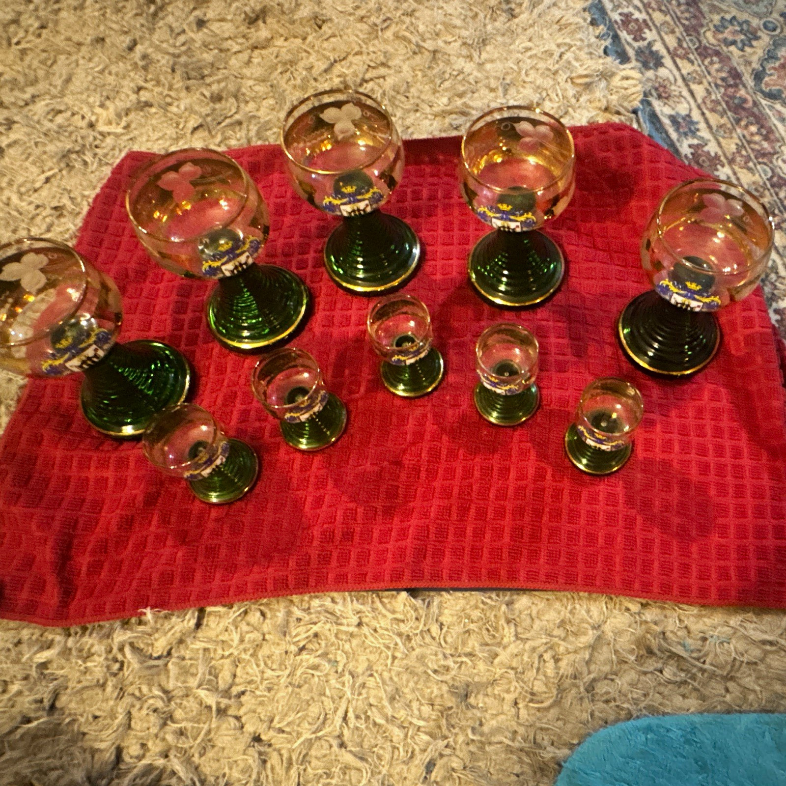 Beautiful Set of 10 Vintage German Roemer (Römer) Rhine Valley Stemware Beautiful Set of 10 Vintage German Roemer (Römer) Rhine Valley Stemware