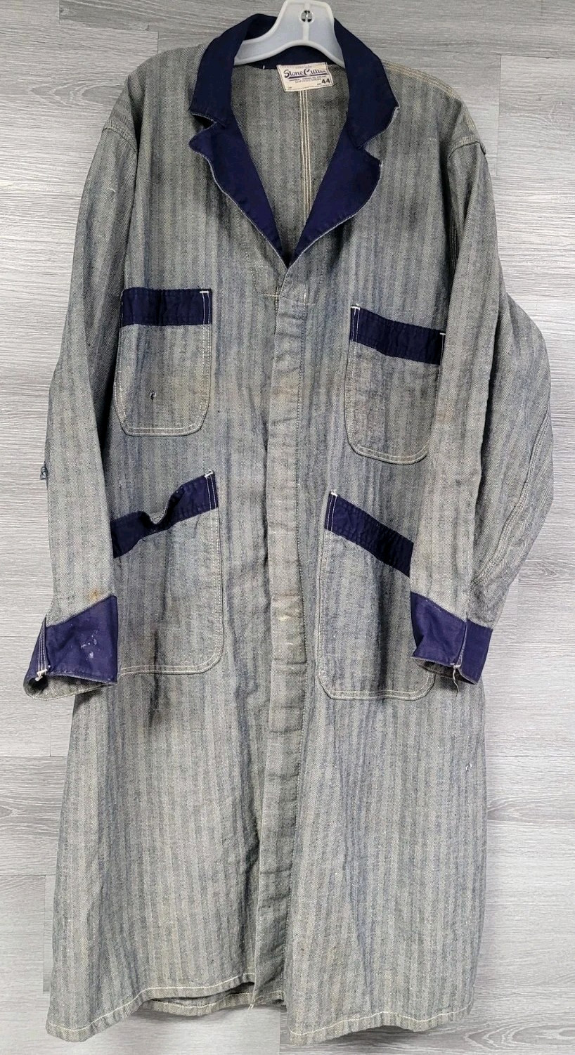 VINTAGE WWII MECHANIC JACKET HBT 13 STAR BUTTONS STONECUTTER SANFORIZED 44 LARGE VINTAGE WWII MECHANIC JACKET HBT 13 STAR BUTTONS STONECUTTER SANFORIZED 44 LARGE