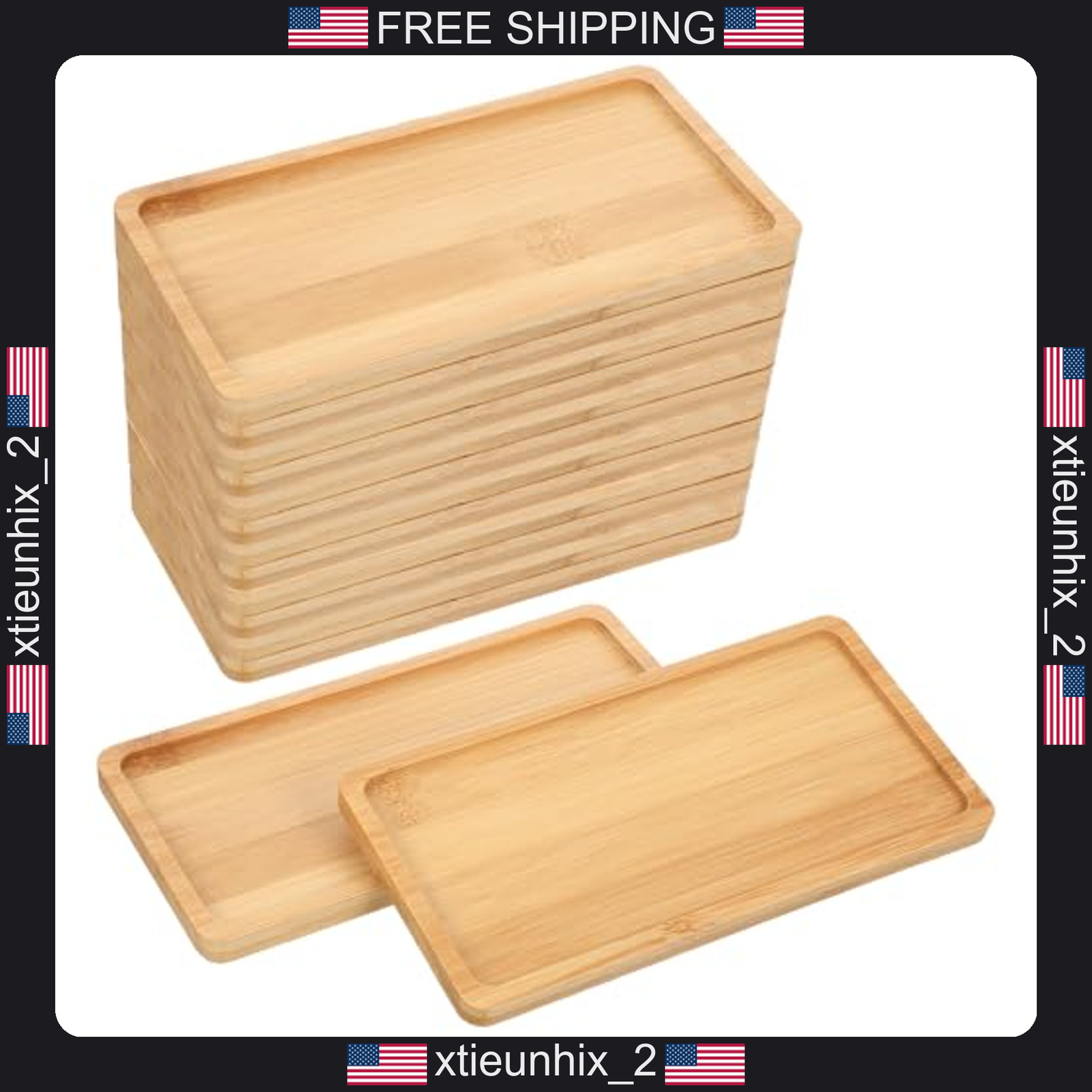 Bamboo Vanity & Serving Trays, 16 Pack, Small Rectangular Natural Bamboo Bamboo Vanity & Serving Trays, 16 Pack, Small Rectangular Natural Bamboo