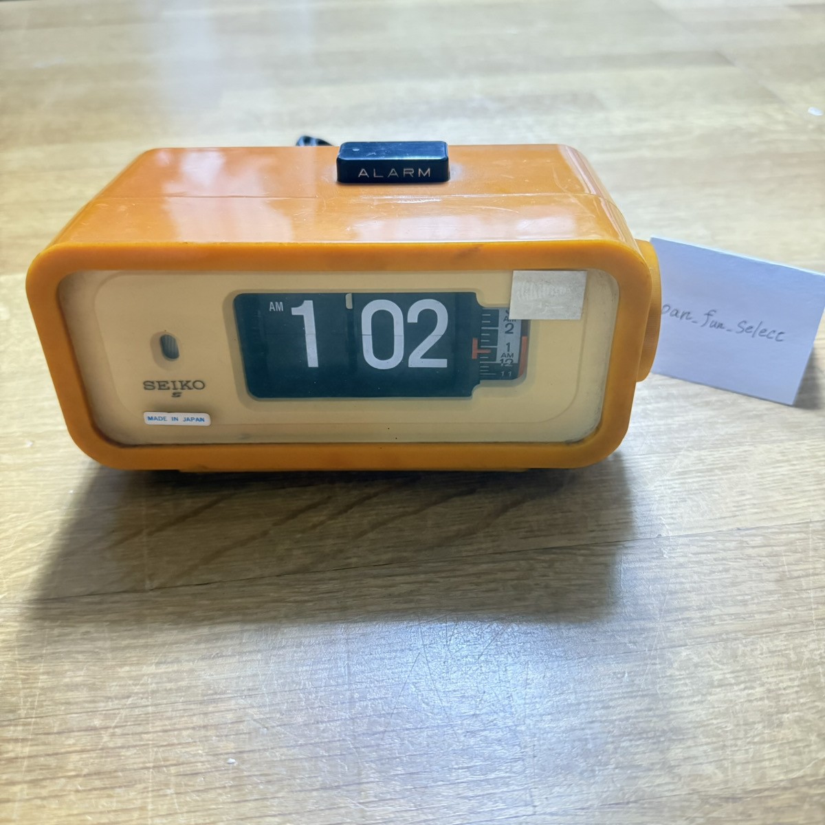 SEIKO Flip Digital Clock DP666T Marbled Yellow Retro 1970s Used Japan SEIKO Flip Digital Clock DP666T Marbled Yellow Retro 1970s Used Japan
