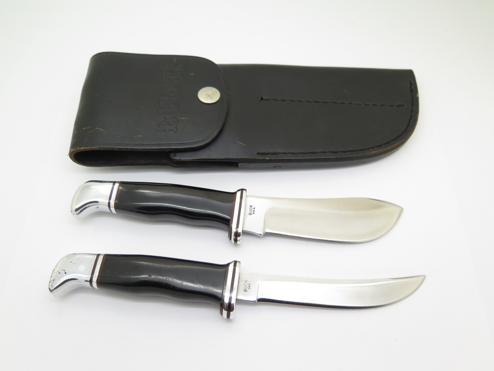 Vtg 2 Liner 1967-72 Buck 115 Twin Set 103 118 Fixed Blade Hunting Knife (#6052) Vtg 2 Liner 1967-72 Buck 115 Twin Set 103 118 Fixed Blade Hunting Knife (#6052)