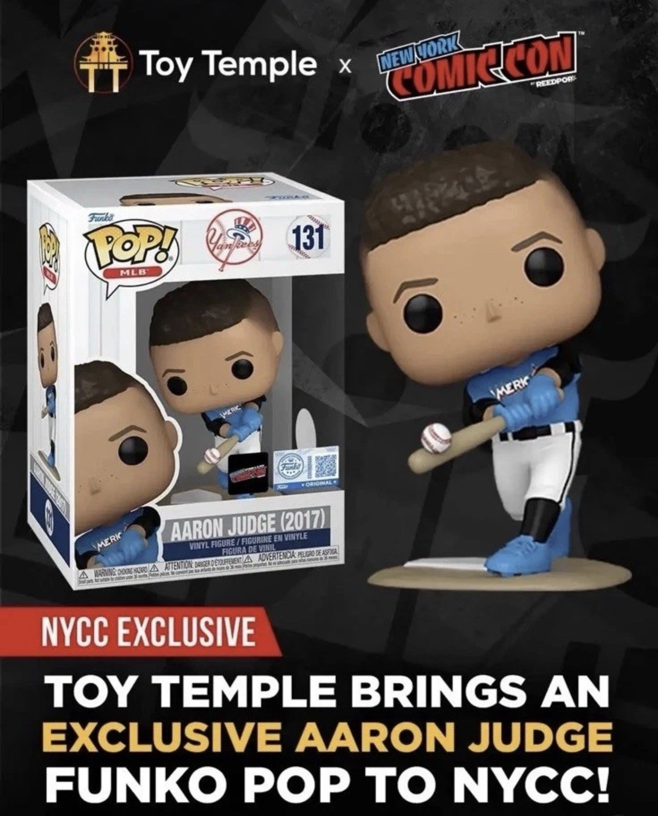 Funko POP Aaron Judge #131 NYCC 2026 Toy Temple Exclusive PRESALE Funko POP Aaron Judge #131 NYCC 2026 Toy Temple Exclusive PRESALE