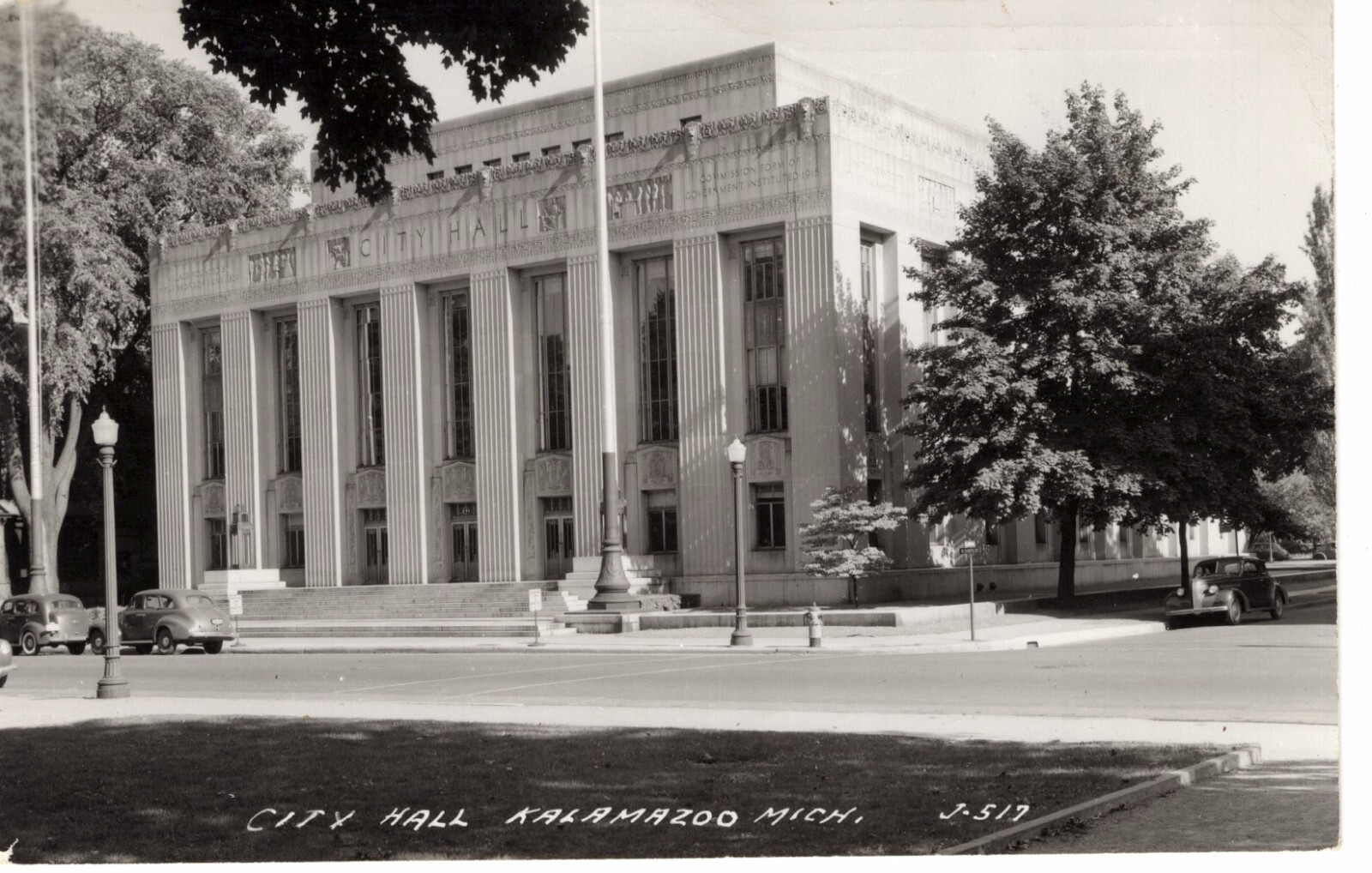 Vintage Postcard MI RPPC Kalamazoo City Hall 40s Cars Street Scene c1948 -228 Vintage Postcard MI RPPC Kalamazoo City Hall 40s Cars Street Scene c1948 -228