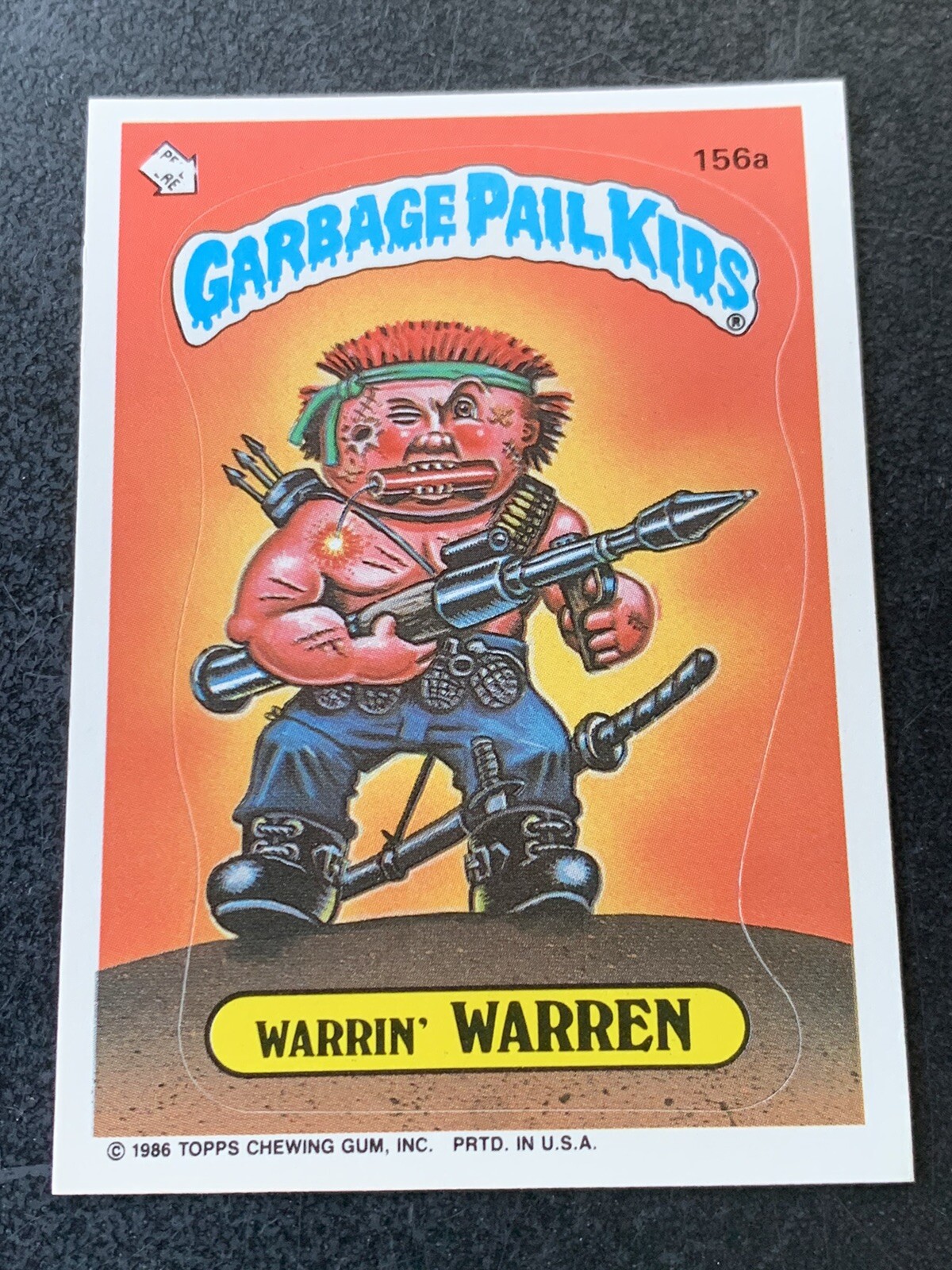 1986 TOPPS GARBAGE PAIL KIDS OS4 156a WARRIN WARREN “PEEL HERE ERROR” ULTRA RARE 1986 TOPPS GARBAGE PAIL KIDS OS4 156a WARRIN WARREN “PEEL HERE ERROR” ULTRA RARE