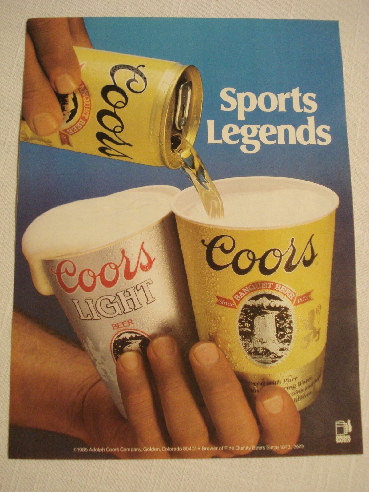 1985 Color Beer Ad Coors Beer Sports Legends Coors Light and Coors Banquet Beer 1985 Color Beer Ad Coors Beer Sports Legends Coors Light and Coors Banquet Beer